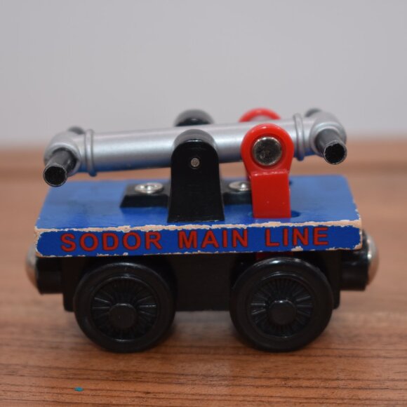 Sodor Main Line Hand Car Dark Blue Learning Curve Thomas & Friends Wooden Trains - Picture 2 of 5